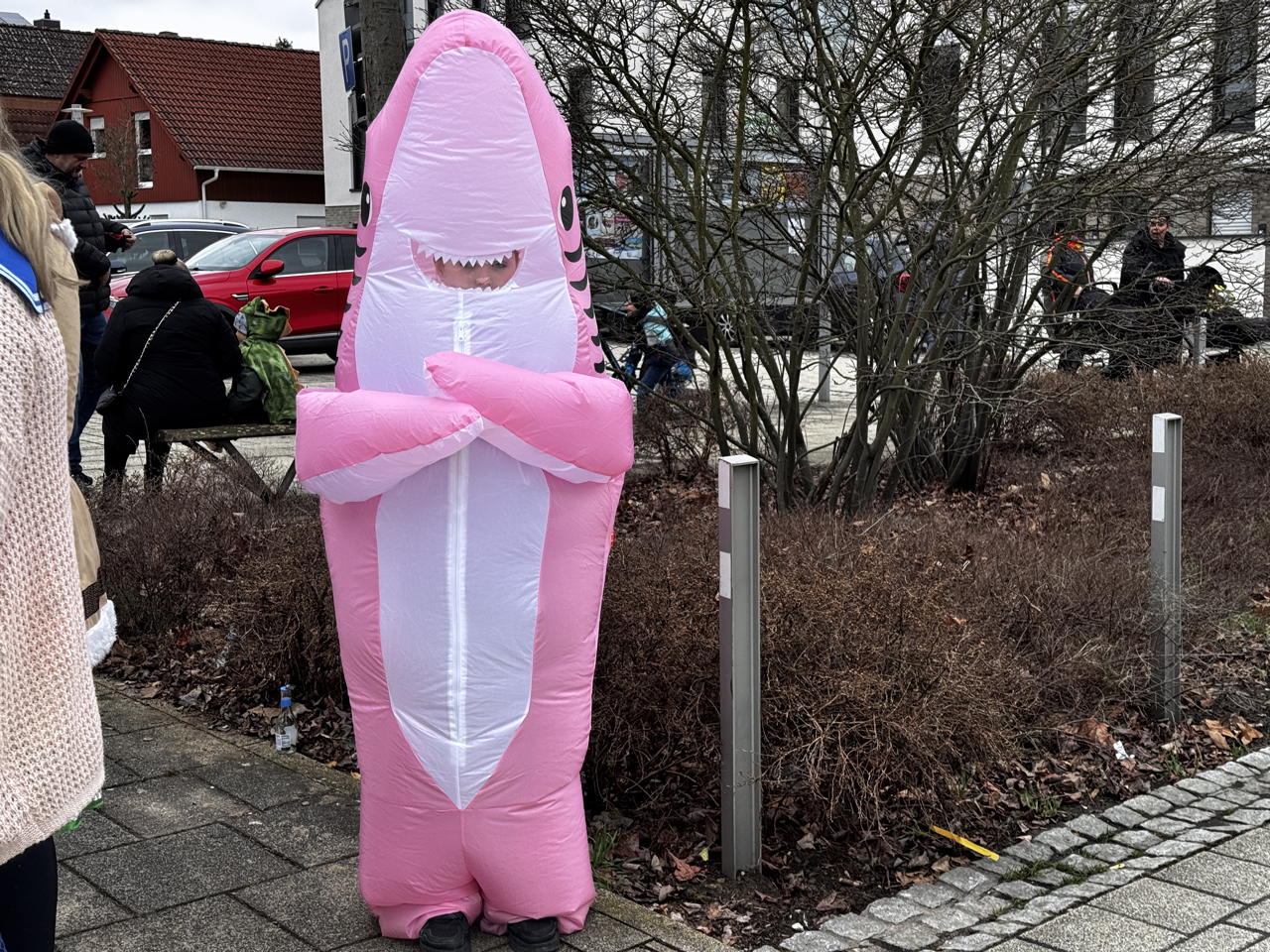 Helau Walldorfer Fastnachtsumzug närischer Lindwurm kleine und große Narren am Rathaus im Stadtteil Walldorf 2026