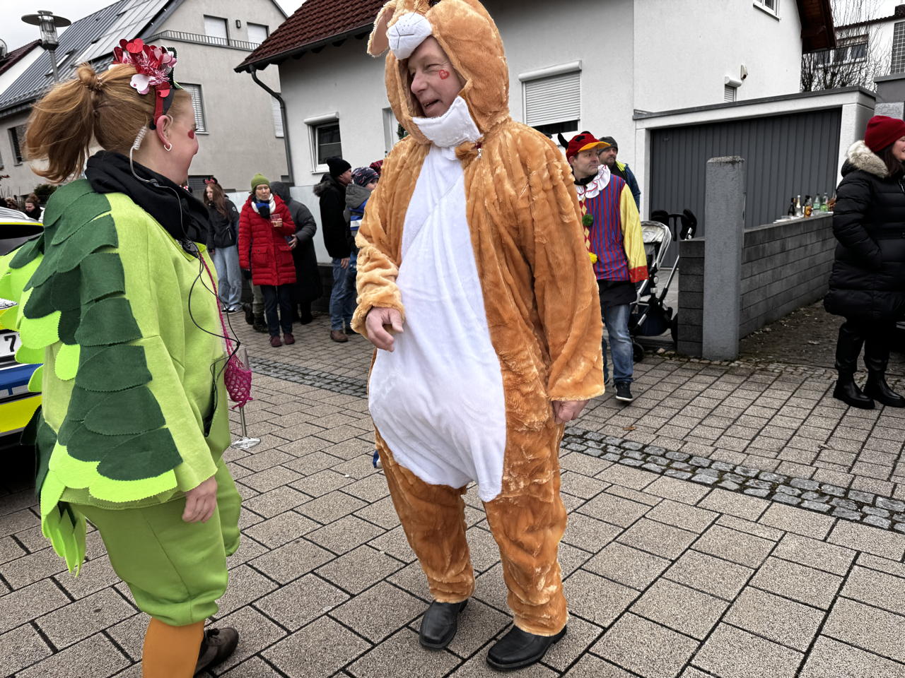 Helau Walldorfer Fastnachtsumzug närischer Lindwurm kleine und große Narren am Rathaus im Stadtteil Walldorf 2026