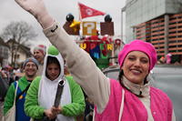 Helau Walldorfer Fastnachtsumzug närischer Lindwurm kleine und große Narren am Rathaus im Stadtteil Walldorf 2026