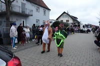 Helau Walldorfer Fastnachtsumzug närischer Lindwurm kleine und große Narren am Rathaus im Stadtteil Walldorf 2026