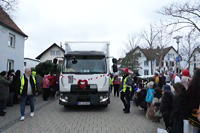Helau Walldorfer Fastnachtsumzug närischer Lindwurm kleine und große Narren am Rathaus im Stadtteil Walldorf 2026