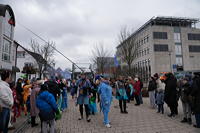 Helau Walldorfer Fastnachtsumzug närischer Lindwurm kleine und große Narren am Rathaus im Stadtteil Walldorf 2026