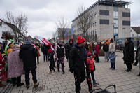Helau Walldorfer Fastnachtsumzug närischer Lindwurm kleine und große Narren am Rathaus im Stadtteil Walldorf 2026