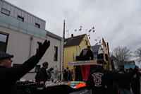 Helau Walldorfer Fastnachtsumzug närischer Lindwurm kleine und große Narren am Rathaus im Stadtteil Walldorf 2026