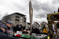 Helau Walldorfer Fastnachtsumzug närischer Lindwurm kleine und große Narren am Rathaus im Stadtteil Walldorf 2026