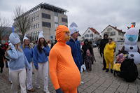 Helau Walldorfer Fastnachtsumzug närischer Lindwurm kleine und große Narren am Rathaus im Stadtteil Walldorf 2026
