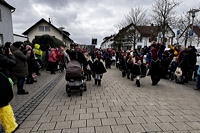 Helau Walldorfer Fastnachtsumzug närischer Lindwurm kleine und große Narren am Rathaus im Stadtteil Walldorf 2026