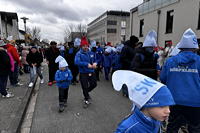 Helau Walldorfer Fastnachtsumzug närischer Lindwurm kleine und große Narren am Rathaus im Stadtteil Walldorf 2026