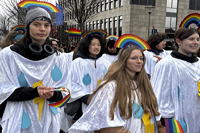 ? Helau Walldorfer Fastnachtsumzug närischer Lindwurm kleine und große Narren am Rathaus im Stadtteil Walldorf 2026