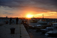 Fazana kleine Fischer und Hafenstadt in Istrien Kroatien mit Blick auf die Brioni Inseln, ein idealer Urlaubsort 