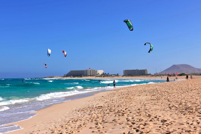 Fuerteventura 150 km Strandlandschaft Naturpark Corralejo das grösste Dünengebiet der Kanaren