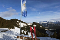Hörnerbahn nur 7km von Oberstdorf in Bolsterlang längste Höhen-Winterwanderwege im Allgäu mit Berghaus Schwaben