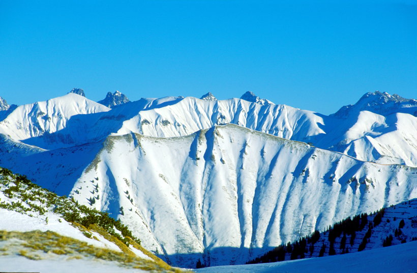 Hoher Ifen Gottesacker Plateau Skigebiet Kleinwalsertal