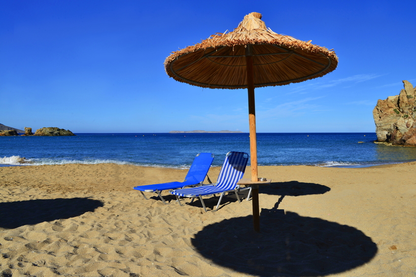 Griechenland Insel Kreta Mochlos Insel Agios Nikolaos Nordostküste Sitia Vai Palm Beach