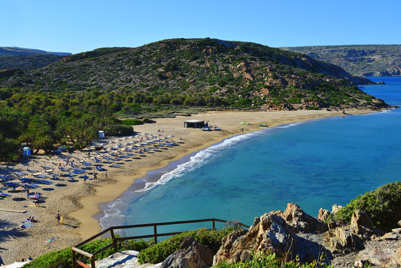 Griechenland Insel Kreta Mochlos Insel Agios Nikolaos Nordostküste Sitia Vai Palm Beach