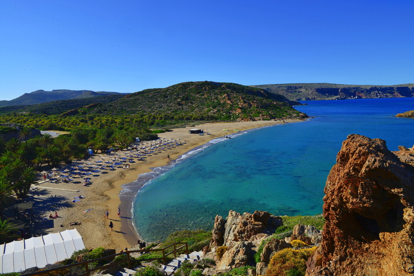 Griechenland Insel Kreta Mochlos Insel Agios Nikolaos Nordostküste Sitia Vai Palm Beach