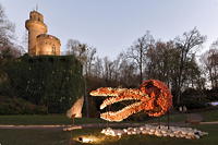 Weltgrößte Kürbisausstellung in Ludwigsburg im Blühenden Barock. Thema 2021 Unterwasser.das Kürbisspektakel mit imposanten Figuren und leuchtende Traumpfade.