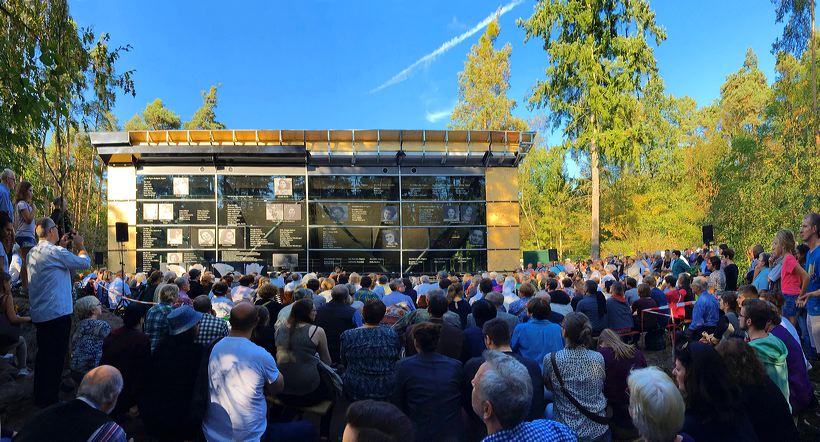 KZ-Außenlager Walldorf Gedenkstätte Einweihung  am 25.September 2016. Mit Lehrpfad um das KZ-Außenlager Geschichte des Holocaust begreifen.