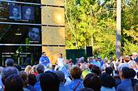 KZ-Außenlager Walldorf Gedenkstätte Einweihung  am 25.September 2016. Mit Lehrpfad um das KZ-Außenlager Geschichte des Holocaust begreifen.