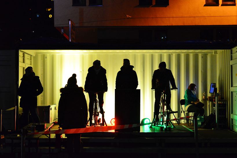 Die Luminale Frankfurt, leuchtende Objekte in der ganzen Stadt, die Biennale der Lichtkultur mit vielen Projekten der Lichtkunstschau.