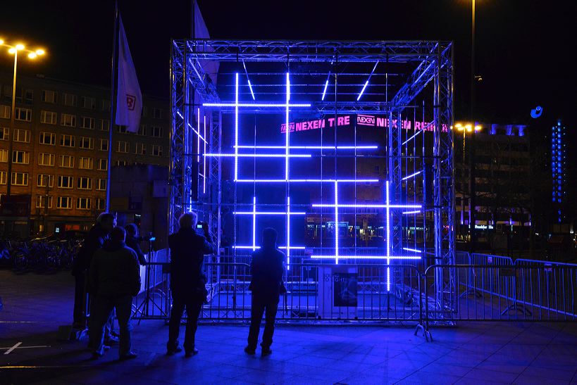 Die Luminale Frankfurt, leuchtende Objekte in der ganzen Stadt, die Biennale der Lichtkultur mit vielen Projekten der Lichtkunstschau.