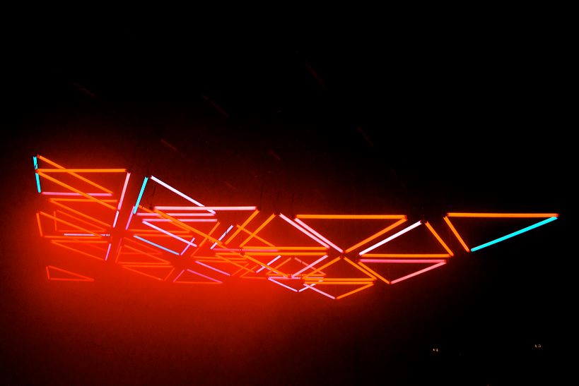Die Luminale Frankfurt, leuchtende Objekte in der ganzen Stadt, die Biennale der Lichtkultur mit vielen Projekten der Lichtkunstschau.