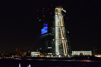 Die Luminale Frankfurt, leuchtende Objekte in der ganzen Stadt, die Biennale der Lichtkultur mit vielen Projekten der Lichtkunstschau.