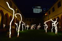 Die Luminale Frankfurt, leuchtende Objekte in der ganzen Stadt, die Biennale der Lichtkultur mit vielen Projekten der Lichtkunstschau.