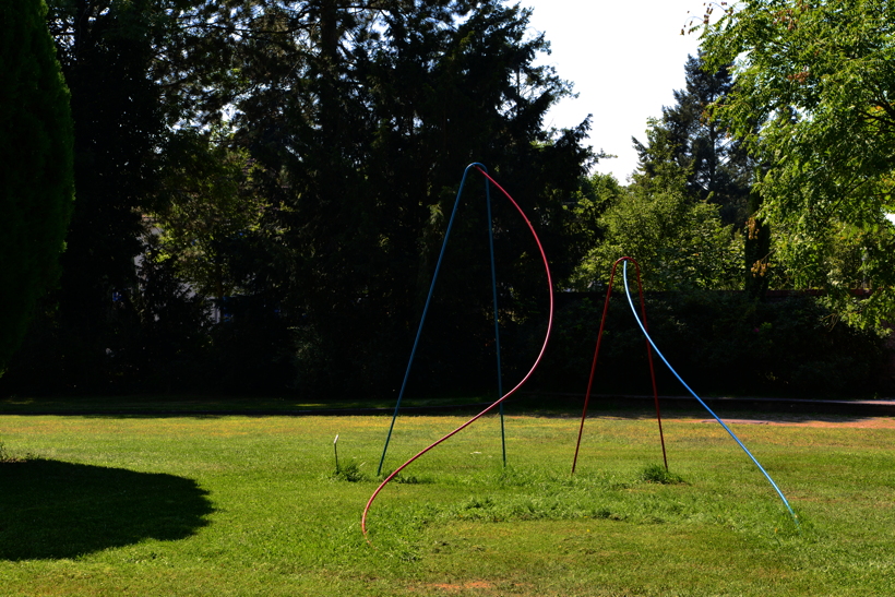 20. Skulpturenpark Mörfelden-Walldorf mit Jules Andrieu, Lars Karl Becker, Merja Herzog-Hellsten, Isabell Hofmann, Peter Müller, Emilia Neumann, Marco Poblete Young, Felix Rombach, Waldemar Scheck, Lukas Sünder, vom 30. Juli bis 3. September 2017 im Bürgerpark Mörfelden