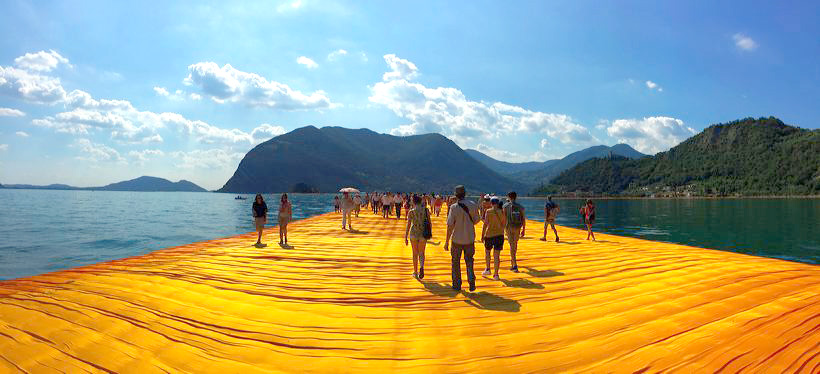 The Floating Piers, Lake Iseo Italiy, 2014 - 2016 Christo and Jeanne-Claude