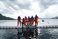 the Floating Piers, Lake Iseo Italiy, 2014 - 2016 Christo and Jeanne-Claude