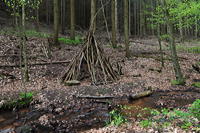 Historische Walddusche Gleisweiler im Haimbachtal Waldgemarkung der südpfälzischen Ortsgemeinde Gleisweiler.