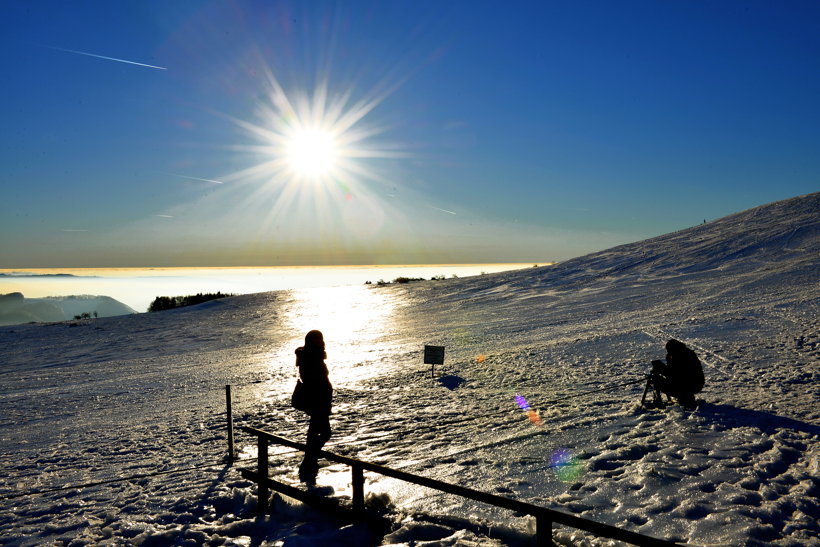 Winterzauber Wasserkuppe Rhön Ski- und Rodelarena und Paragliding.